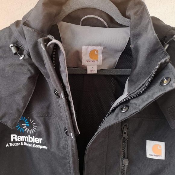 Carhartt Men's Shoreline Waterproof Breathable Nylon Jacket - Black New - Picture 3 of 4